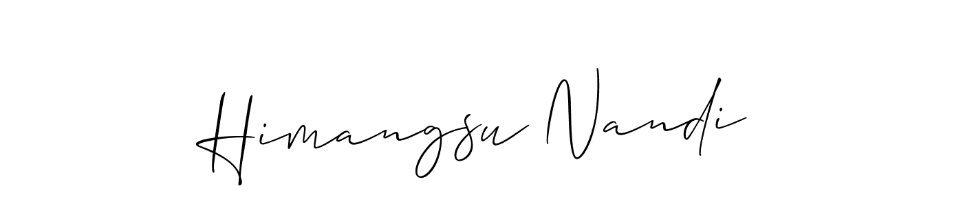 Use a signature maker to create a handwritten signature online. With this signature software, you can design (Allison_Script) your own signature for name Himangsu Nandi. Himangsu Nandi signature style 2 images and pictures png